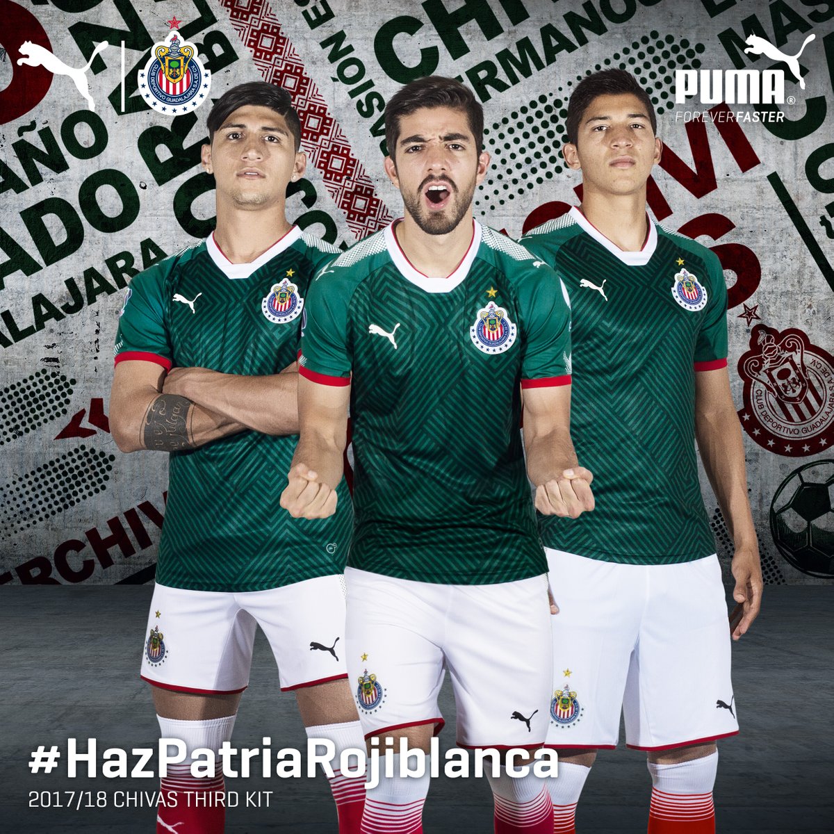 Puma green top chivas jersey